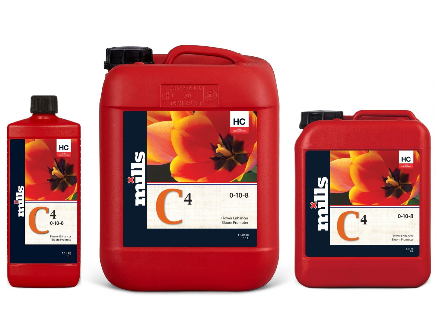 Mills C4 High Concentrate (HC) – Hochleistungs-Blütebooster für explosive Erträge, verschiedene Größen