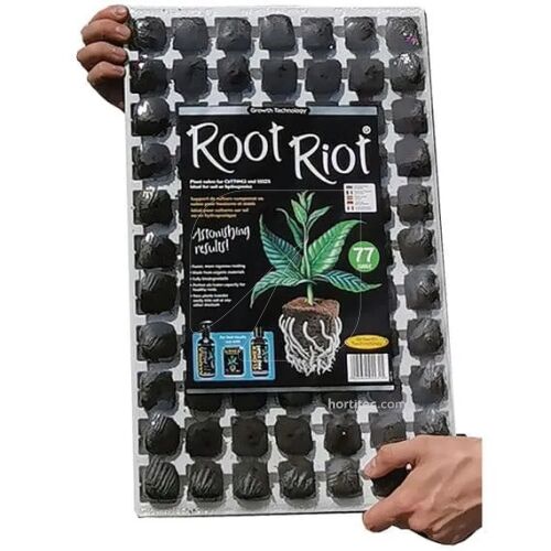 Growth Technology Root Riot® Trays – Organische Anzuchtwürfel für Stecklinge & Samen, 24er & 77er Trays
