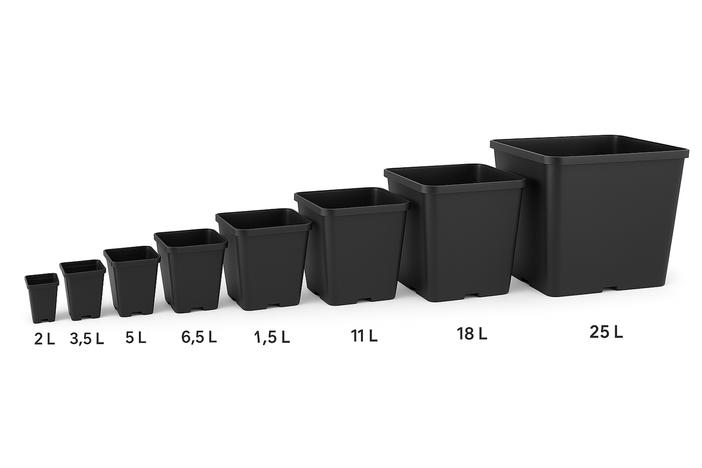 Topf viereckig mit verstärktem Rand 2L-30L