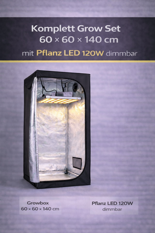 Komplett Grow Set 60 x 60 x 140cm mit Pflanz LED 120W dimmbar
