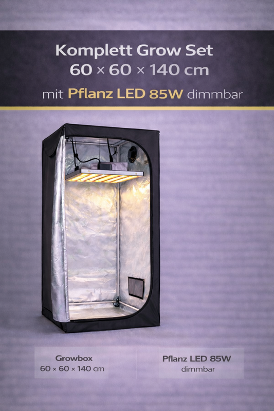 Komplett Grow Set 60 x 60 x 140cm mit Pflanz LED 85W dimmbar