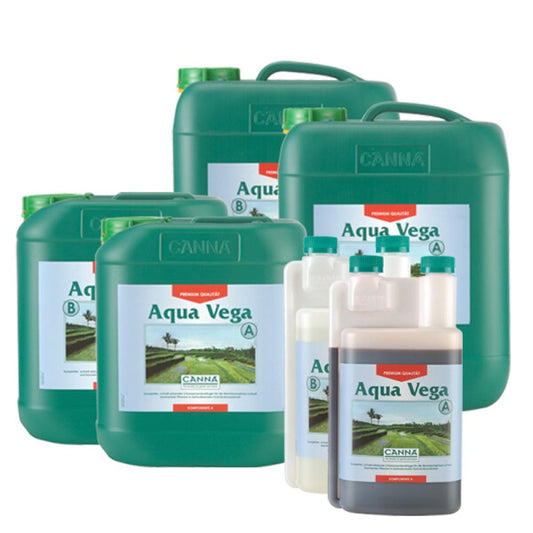 CANNA Aqua Vega A+B – Basisdünger für kräftiges Wachstum im Hydro-Anbau, verschiedene Größen