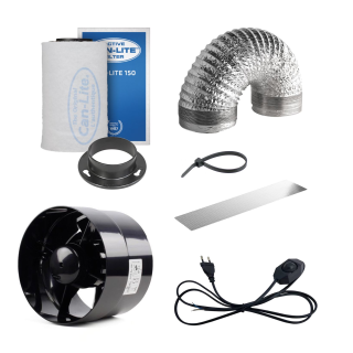 Abluft-Set Air Set Bel&uuml;ftung 125 mm Rohrventilator 243 cbm/h Filter Grow Indoor