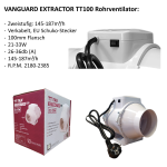 VANGUARD Extractor TT Rohrventilator AC Growzelt...